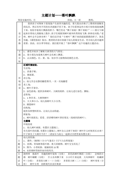 主题计划——落叶飘飘