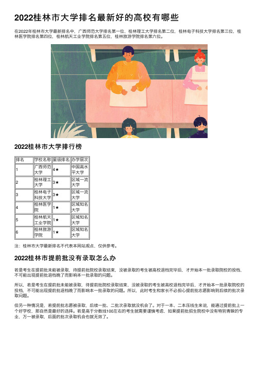 2022桂林市大学排名最新好的高校有哪些