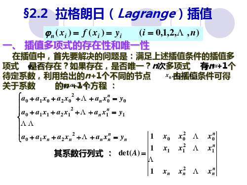 拉格朗日(Lagrange)插值