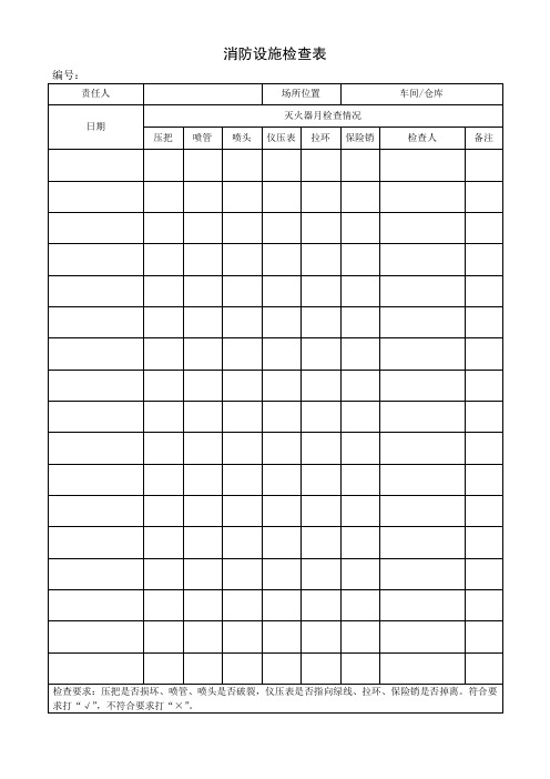 消防设施检查表