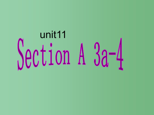 八年级英语《Unit11  SectionA3a-4》课件 人教新目标版