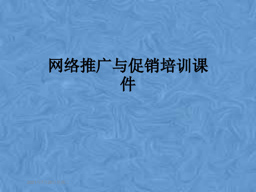 网络推广与促销培训课件