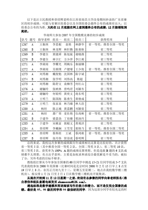 以下是汪立民教授和章绍辉老师在江西省南昌大学改卷期