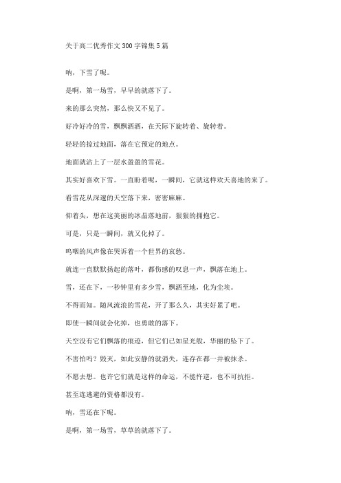 关于高二优秀作文300字锦集5篇(最新)