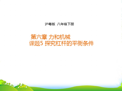 沪粤版八年级下册6.5 探究杠杆的平衡条件课件 (共26张PPT)