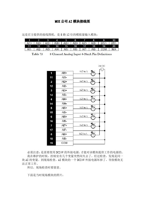 MOX公司AI模块接线图