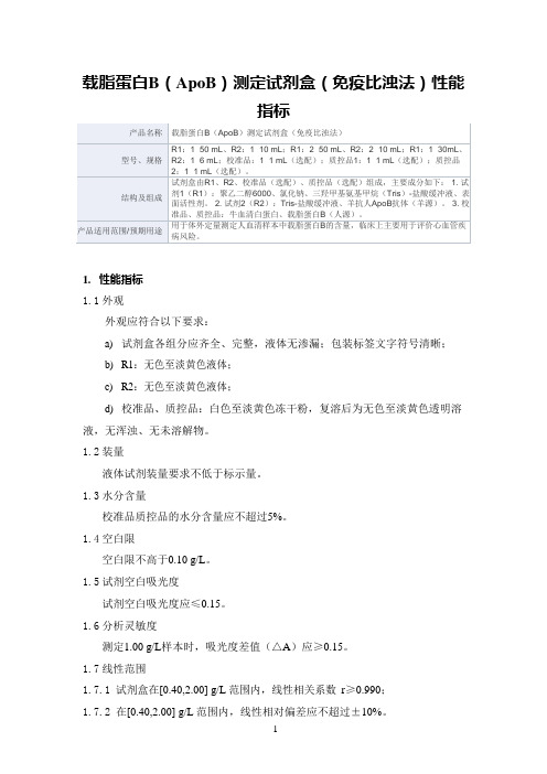 载脂蛋白B(ApoB)测定试剂盒(免疫比浊法)产品技术要求深圳上泰生物