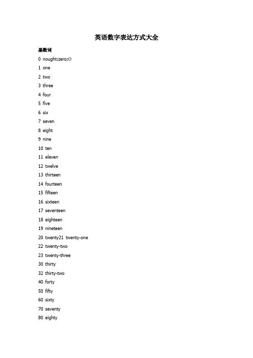 最全面-英语数字表达方法