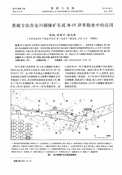 重磁方法在金川铜镍矿东延M-15异常勘查中的应用