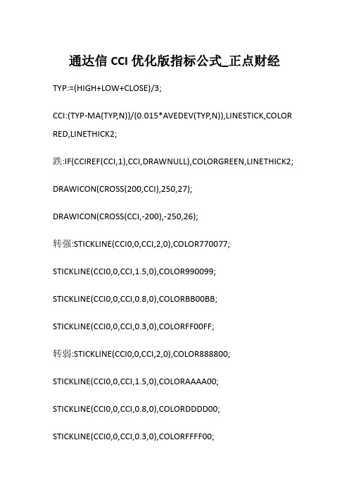 股票-通达信CCI优化版指标公式