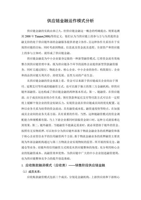 供应链金融运作模式分析报告