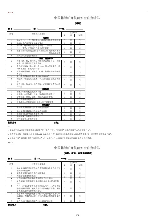 中国籍船舶开航前安全自查清单(2017新版).doc