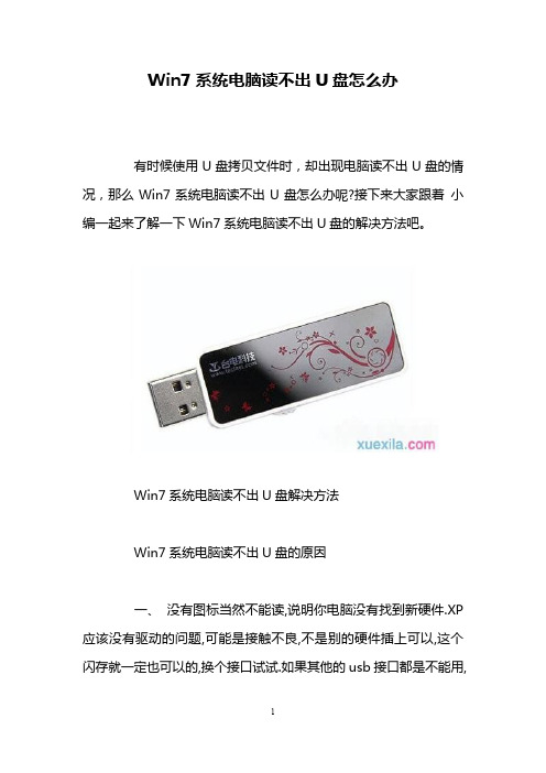 Win7系统电脑读不出U盘怎么办