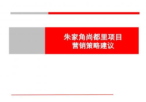 上海青浦朱家角尚都里项目营销策略建议报告1