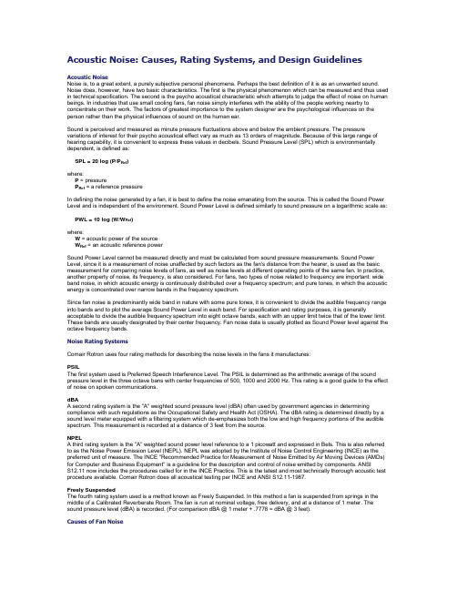 Acoustic Noise-Causes, Rating system, design guideline