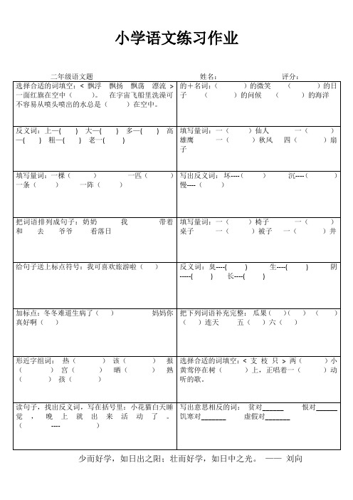 小学二年级语文阶段复习冲刺II (30)