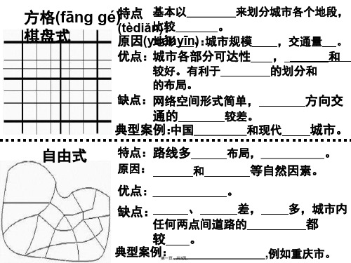 高中地理湘教版选修城乡规划教学课件第章城乡规化第节城镇总体布局表格打印