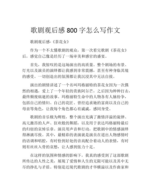 歌剧观后感800字怎么写作文