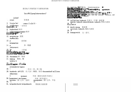 新目标初中初中八年级英语下全册短语归纳