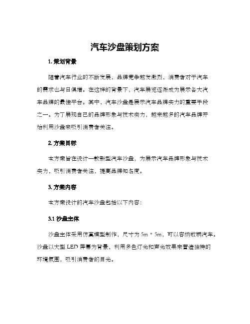 汽车沙盘策划方案