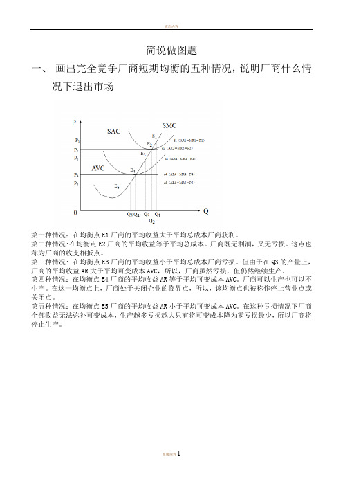 完全竞争厂商短期均衡的五种情况(带图)