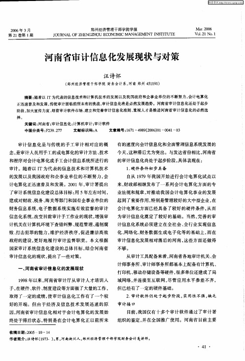 河南省审计信息化发展现状与对策