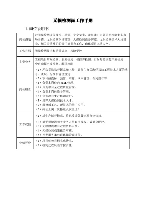 8海上检验-无损检测岗工作手册