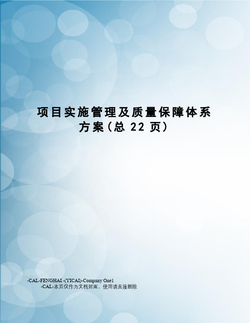 项目实施管理及质量保障体系方案(总22页)