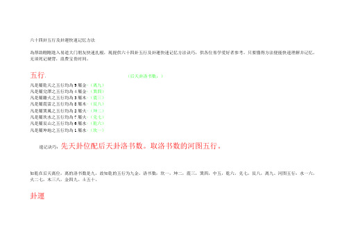 六十四卦五行及卦运快速记忆方法