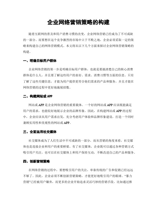 企业网络营销策略的构建