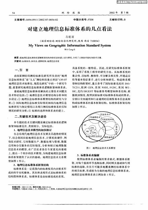 对建立地理信息标准体系的几点看法