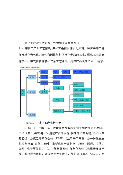 煤化工产业工艺路线与技术水平