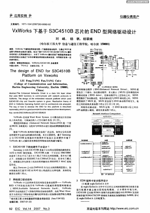 VxWorks下基于S3C451OB芯片的END型网络驱动设计