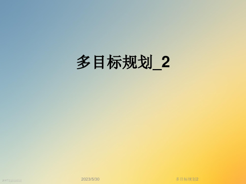 多目标规划2