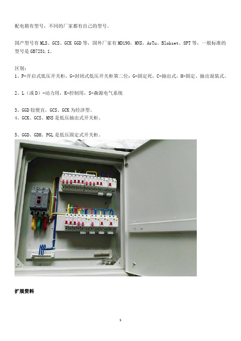 配电箱及其字母说明