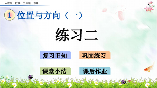 人教新课标三年级下册数学课件. 练习二地图上按照上北下南左西右东确定方位