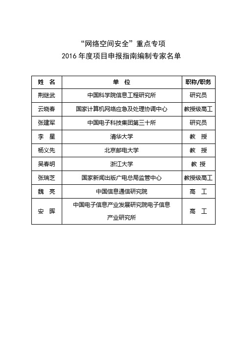 网络空间安全重点专项