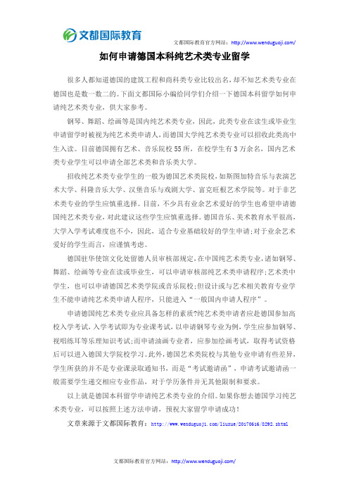 如何申请德国本科纯艺术类专业留学