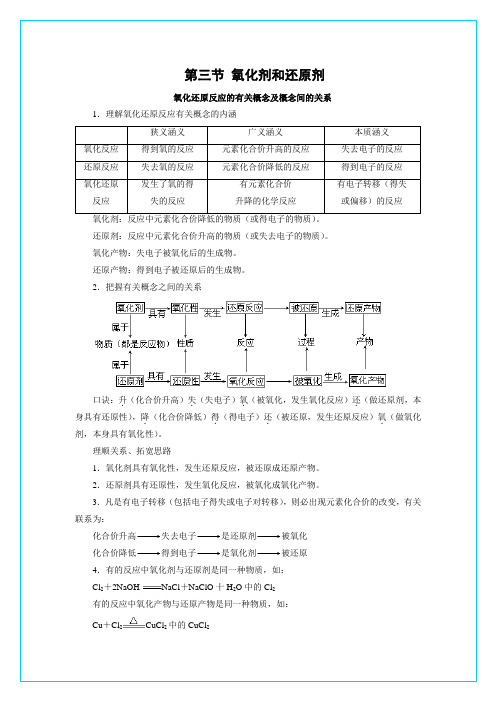 鲁科版《氧化剂和还原剂》概念间的关系