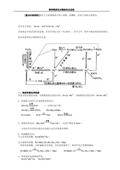 铁和铁的化合物知识点总结