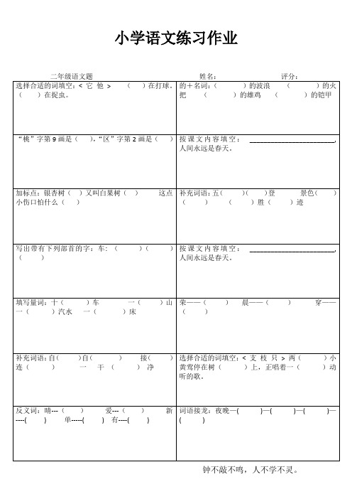 小学二年级语文精题选做VII (95)