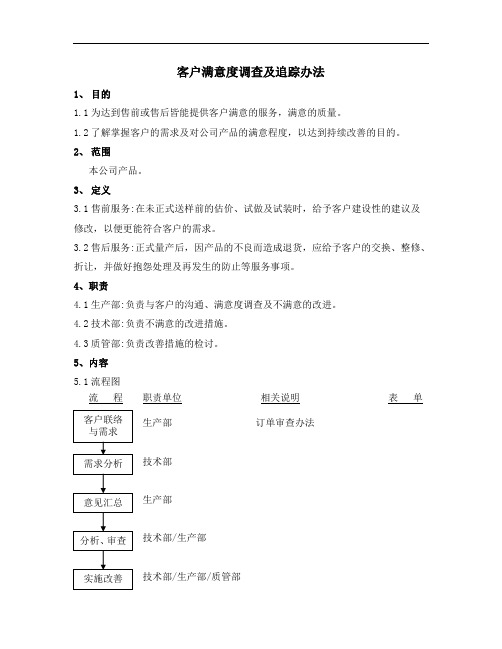 客户满意度调查及追踪办法