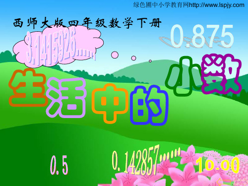 西师版四年级下册数学《生活中的小数PPT课件2》ppt