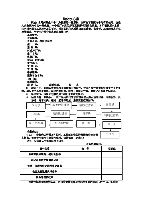 纯化水方案