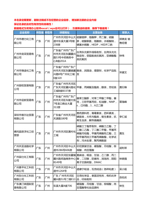 2020新版广东省有机化工原料工商企业公司名录名单黄页联系方式大全1092家