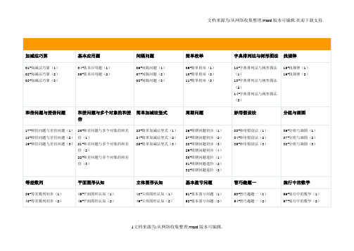 三年级数学思维训练(供参考)