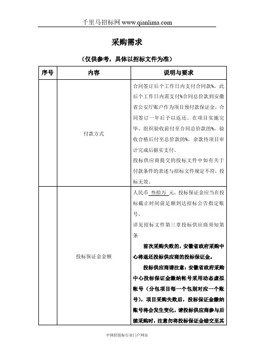 大数据中心建设项目公开招投标书范本