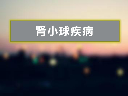 内科学PPT课件 肾小球疾病 急性肾小球肾炎 急进性肾小球肾炎