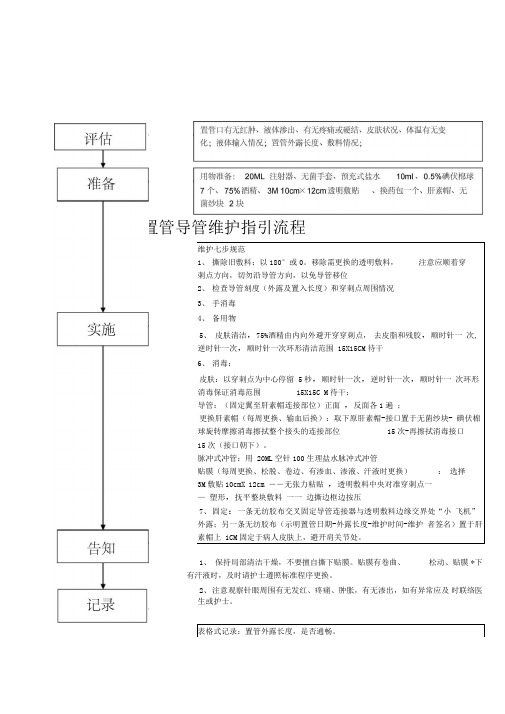 中心静脉置管导管维护指引流程