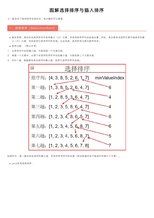 图解选择排序与插入排序